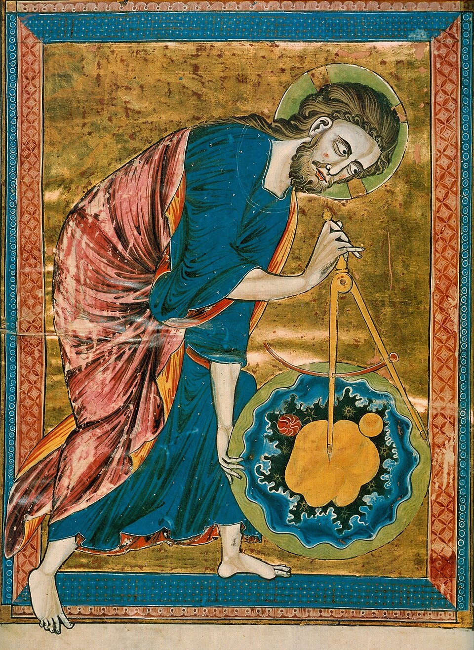 Dios como arquitecto del universo — Bible moralisée, ca. 1220